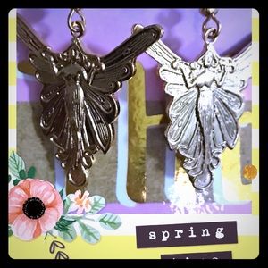 New - Whimsical Fairy Vintage REO Gold Tone  Earrings